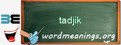 WordMeaning blackboard for tadjik